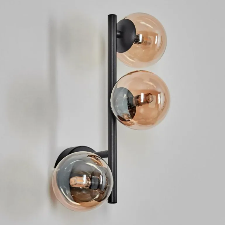 Chehalis Boule lumineuse, Applique murale Ambre, 3 lumières