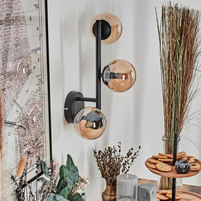 Chehalis Boule lumineuse, Applique murale Ambre, 3 lumières