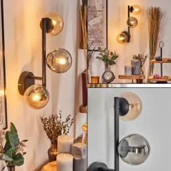 Chehalis Boule lumineuse, Applique murale Ambre, Fumé, 3 lumières