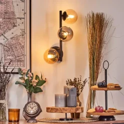 Chehalis Boule lumineuse, Applique murale Ambre, Fumé, 3 lumières