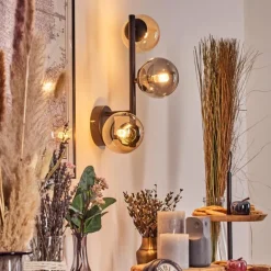Chehalis Boule lumineuse, Applique murale Ambre, Fumé, 3 lumières