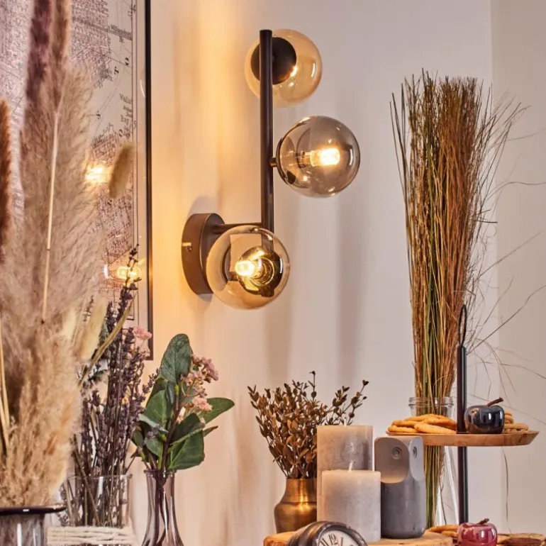 Chehalis Boule lumineuse, Applique murale Ambre, Fumé, 3 lumières