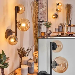 Chehalis Boule lumineuse, Applique murale Ambre, 3 lumières