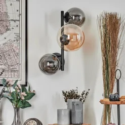 Chehalis Boule lumineuse, Applique murale Ambre, Fumé, 3 lumières