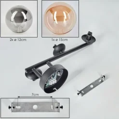 Chehalis Boule lumineuse, Applique murale Ambre, Fumé, 3 lumières