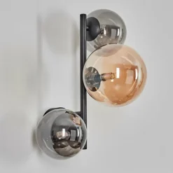 Chehalis Boule lumineuse, Applique murale Ambre, Fumé, 3 lumières