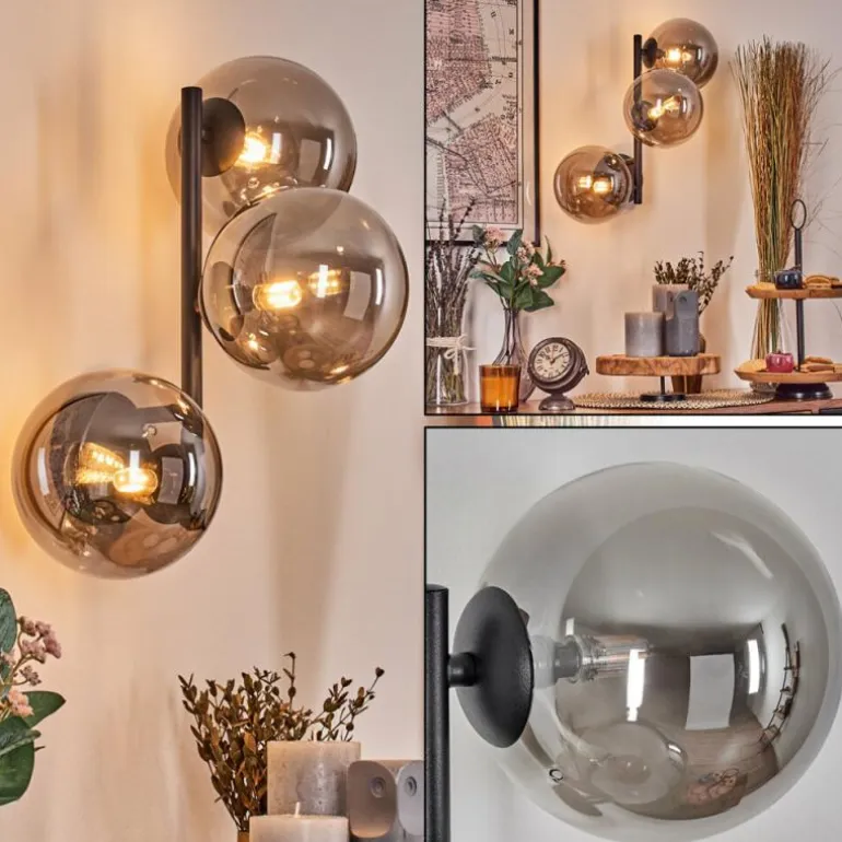 Chehalis Boule lumineuse, Applique murale Fumé, 3 lumières