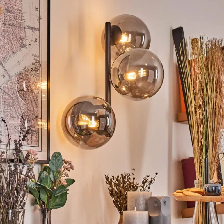 Chehalis Boule lumineuse, Applique murale Fumé, 3 lumières