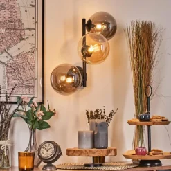 Chehalis Boule lumineuse, Applique murale Ambre, Fumé, 3 lumières