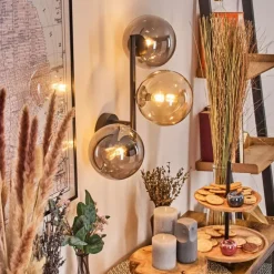 Chehalis Boule lumineuse, Applique murale Ambre, Fumé, 3 lumières