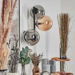 Chehalis Boule lumineuse, Applique murale Ambre, Fumé, 3 lumières