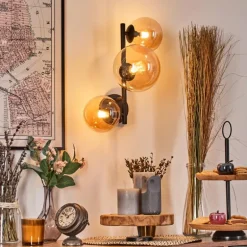 Chehalis Boule lumineuse, Applique murale Ambre, 3 lumières