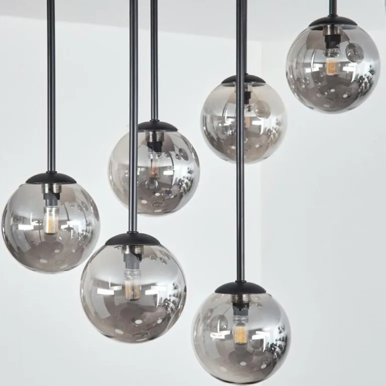 Chehalis Plafonnier, Boule lumineuse Fumé, 9 lumières