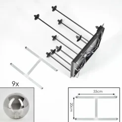 Chehalis Plafonnier, Boule lumineuse Fumé, 9 lumières