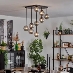 Chehalis Plafonnier, Boule lumineuse Fumé, 9 lumières