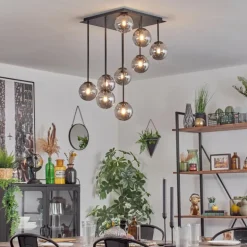 Chehalis Plafonnier, Boule lumineuse Fumé, 9 lumières
