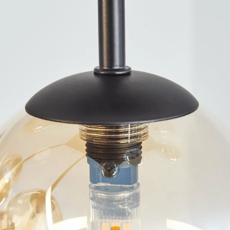Chehalis Plafonnier, Boule lumineuse Ambre, Fumé, 9 lumières