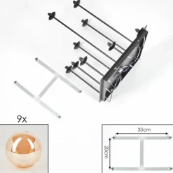 Chehalis Plafonnier, Boule lumineuse Ambre, 9 lumières