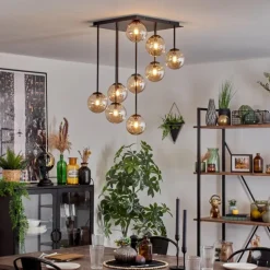 Chehalis Plafonnier, Boule lumineuse Ambre, 9 lumières