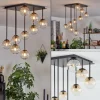 Chehalis Plafonnier, Boule lumineuse Ambre, Clair, 9 lumières
