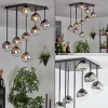 Chehalis Plafonnier, Boule lumineuse Chrome, Clair, Fumé, 9 lumières