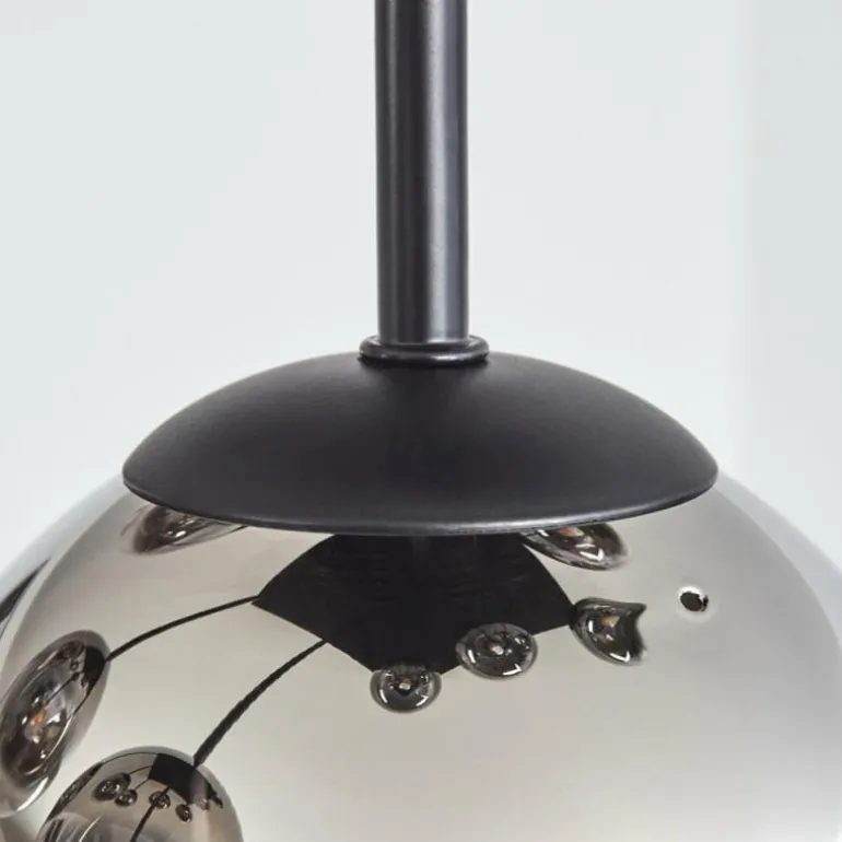 Chehalis Plafonnier, Boule lumineuse Chrome, Clair, Fumé, 9 lumières