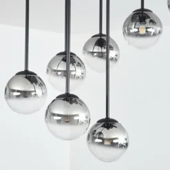 Chehalis Plafonnier, Boule lumineuse Clair, Fumé, 9 lumières