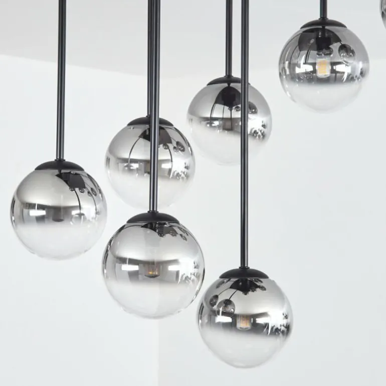 Chehalis Plafonnier, Boule lumineuse Clair, Fumé, 9 lumières