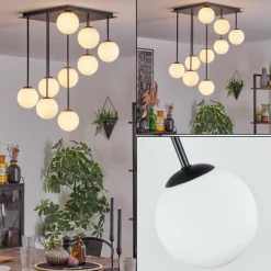 Chehalis Plafonnier, Boule lumineuse Blanc, 9 lumières