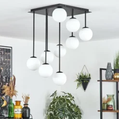 Chehalis Plafonnier, Boule lumineuse Blanc, 9 lumières