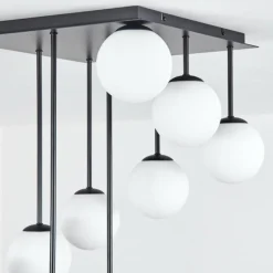 Chehalis Plafonnier, Boule lumineuse Blanc, 9 lumières