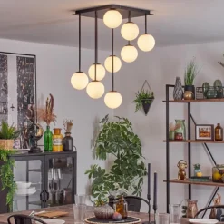 Chehalis Plafonnier, Boule lumineuse Blanc, 9 lumières