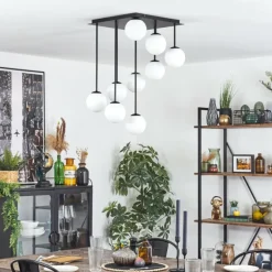 Chehalis Plafonnier, Boule lumineuse Blanc, 9 lumières