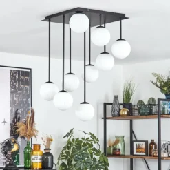 Chehalis Plafonnier, Boule lumineuse Blanc, 9 lumières