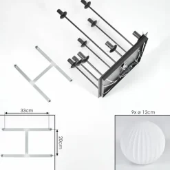Chehalis Plafonnier, Boule lumineuse Blanc, 9 lumières