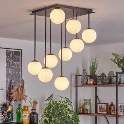 Chehalis Plafonnier, Boule lumineuse Blanc, 9 lumières