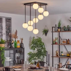 Chehalis Plafonnier, Boule lumineuse Blanc, 9 lumières