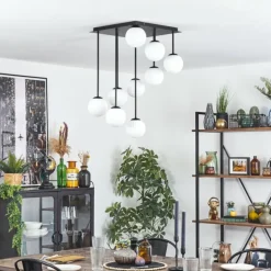 Chehalis Plafonnier, Boule lumineuse Blanc, 9 lumières