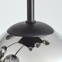 Chehalis Plafonnier, Boule lumineuse Chrome, Fumé, 9 lumières