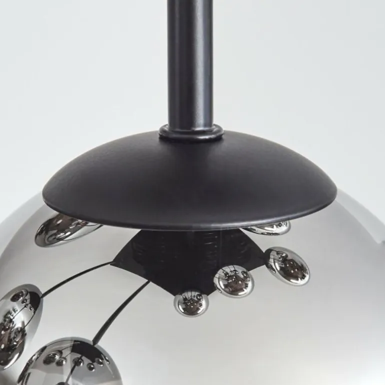 Chehalis Plafonnier, Boule lumineuse Chrome, Fumé, 9 lumières
