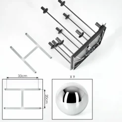 Chehalis Plafonnier, Boule lumineuse Chrome, Fumé, 9 lumières