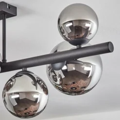 Chehalis Plafonnier, Boule lumineuse Chrome, Fumé, 8 lumières