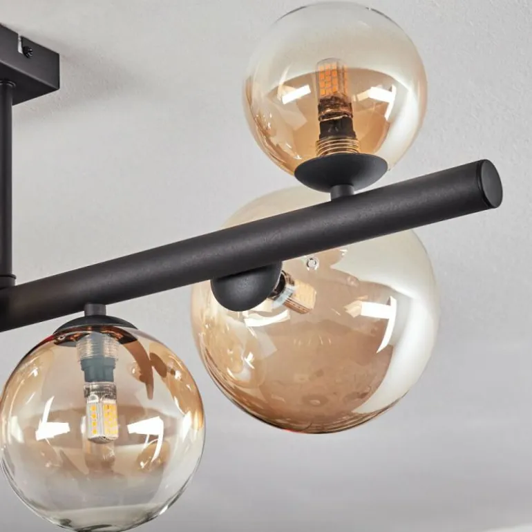 Chehalis Plafonnier, Boule lumineuse Ambre, Clair, 8 lumières