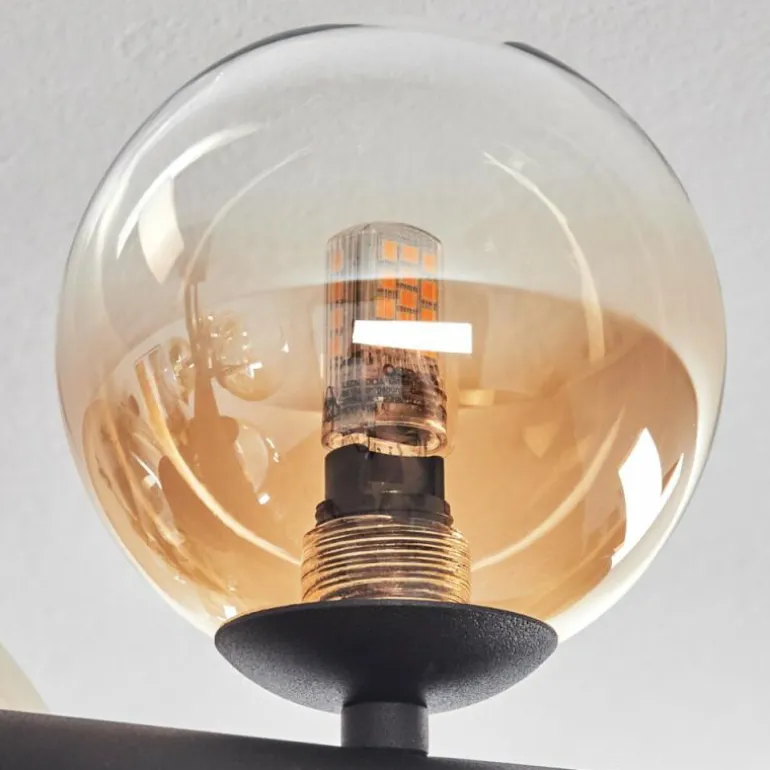 Chehalis Plafonnier, Boule lumineuse Ambre, Clair, 8 lumières