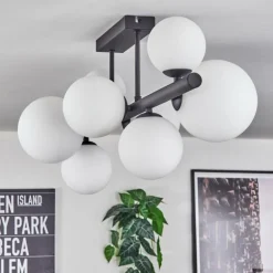 Chehalis Plafonnier, Boule lumineuse Blanc, 8 lumières