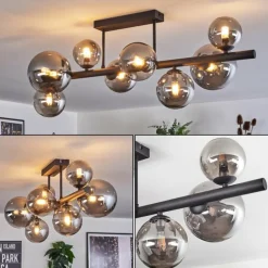 Chehalis Plafonnier, Boule lumineuse Fumé, 8 lumières