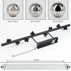 Chehalis Plafonnier, Boule lumineuse Fumé, 8 lumières