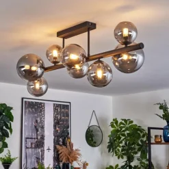 Chehalis Plafonnier, Boule lumineuse Fumé, 8 lumières