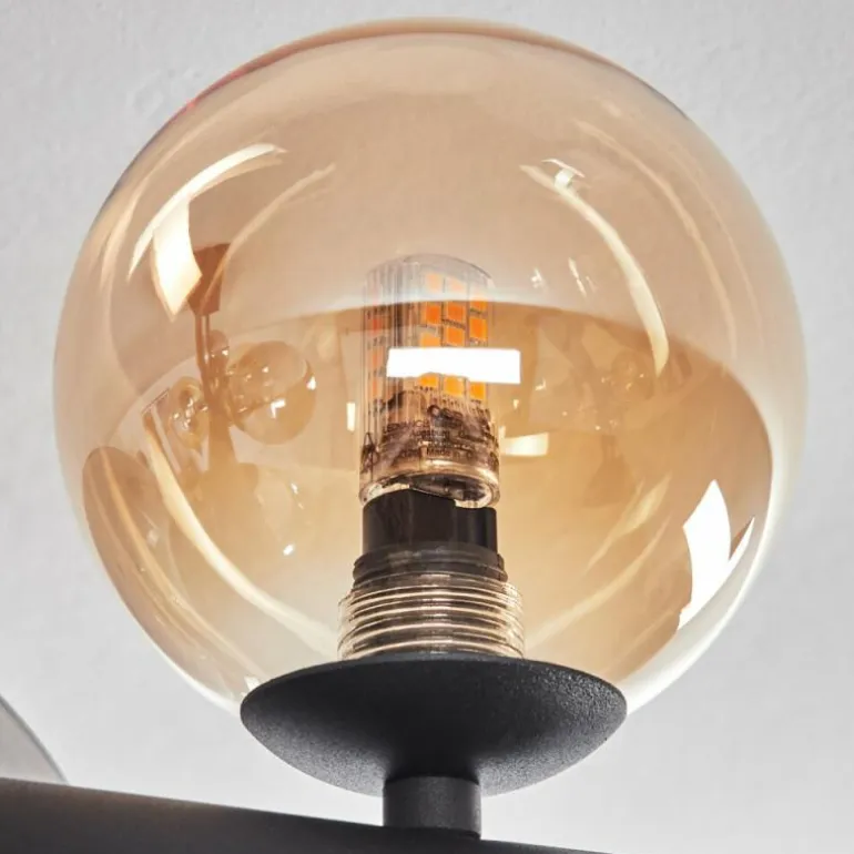 Chehalis Plafonnier, Boule lumineuse Ambre, Fumé, 8 lumières