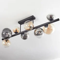Chehalis Plafonnier, Boule lumineuse Ambre, Clair, Fumé, 8 lumières